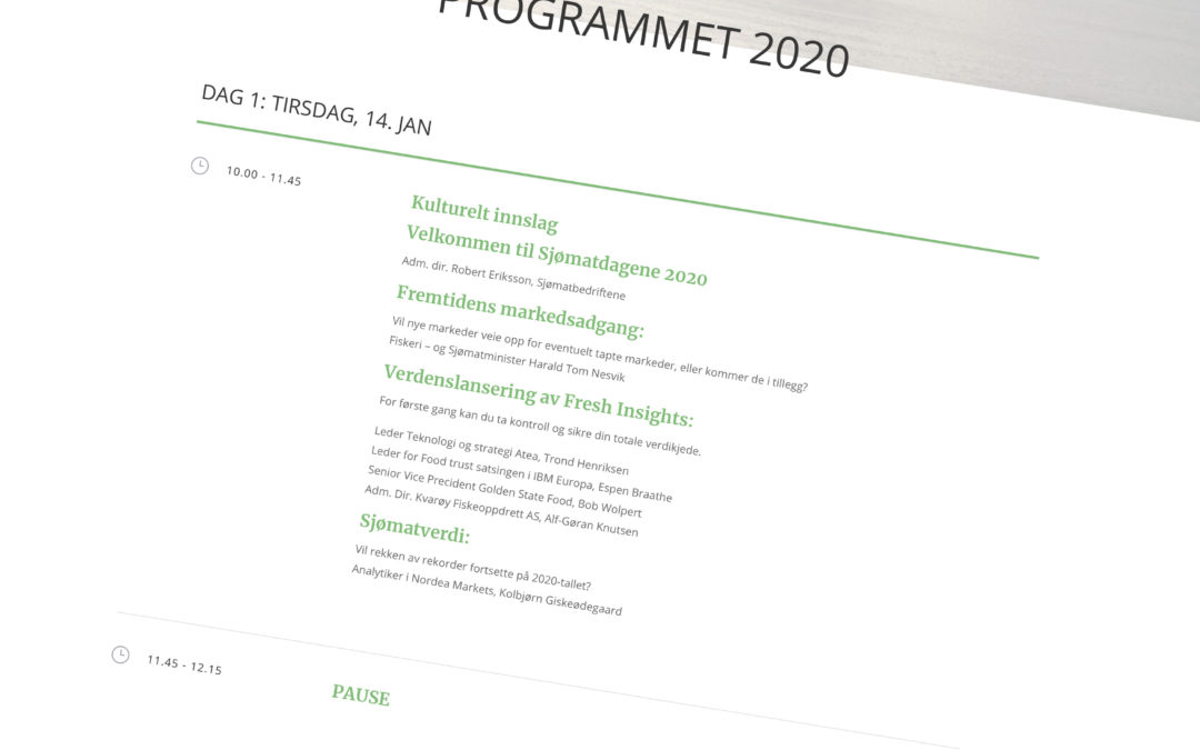 Programmet til SJØMATDAGENE 2020 er klart